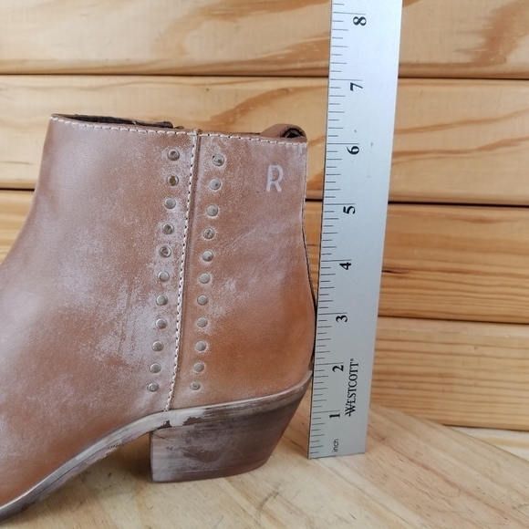 ROAN by Bed Stu AGGIE Leather Distressed Western Booties Ankle Boot Side Zip NEW - Picture 5 of 11